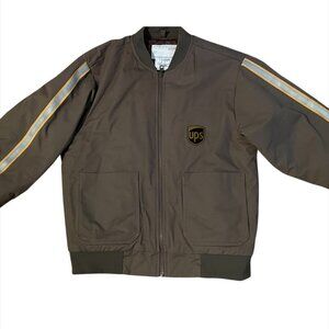 UPS Uniform - Vintage Twinhill Bomber Jacket Brown Reflective Full Zip